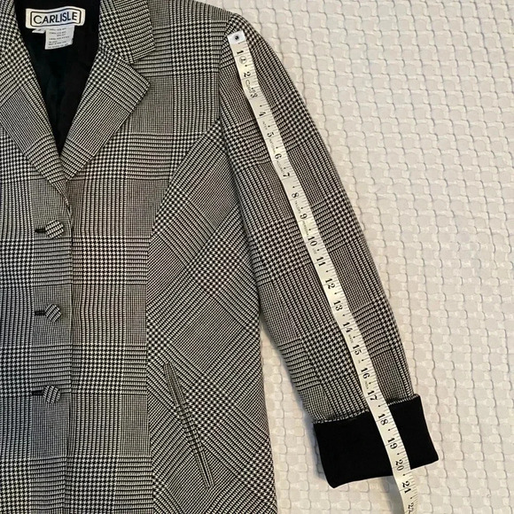 Vintage Carlisle| Houndstooth Wool Blazer| Size 8 - Picture 11 of 14